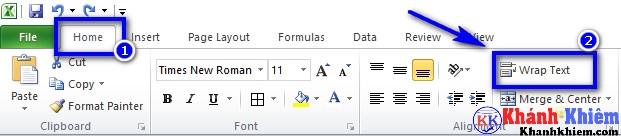 cách ngắt dòng trong Excel