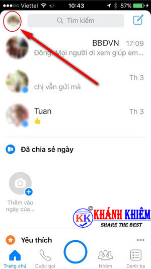 cách đăng xuất Messenger trên iphone để chuyển tài khoản 01