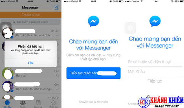 cách đăng xuất Messenger trên iphone để chuyển tài khoản 10