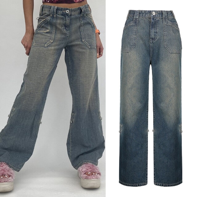 Jeans ống loe Y2K